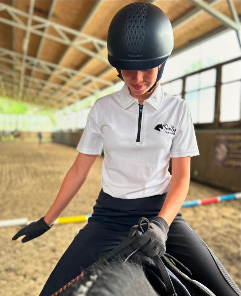 Sally lovagló póló fehér