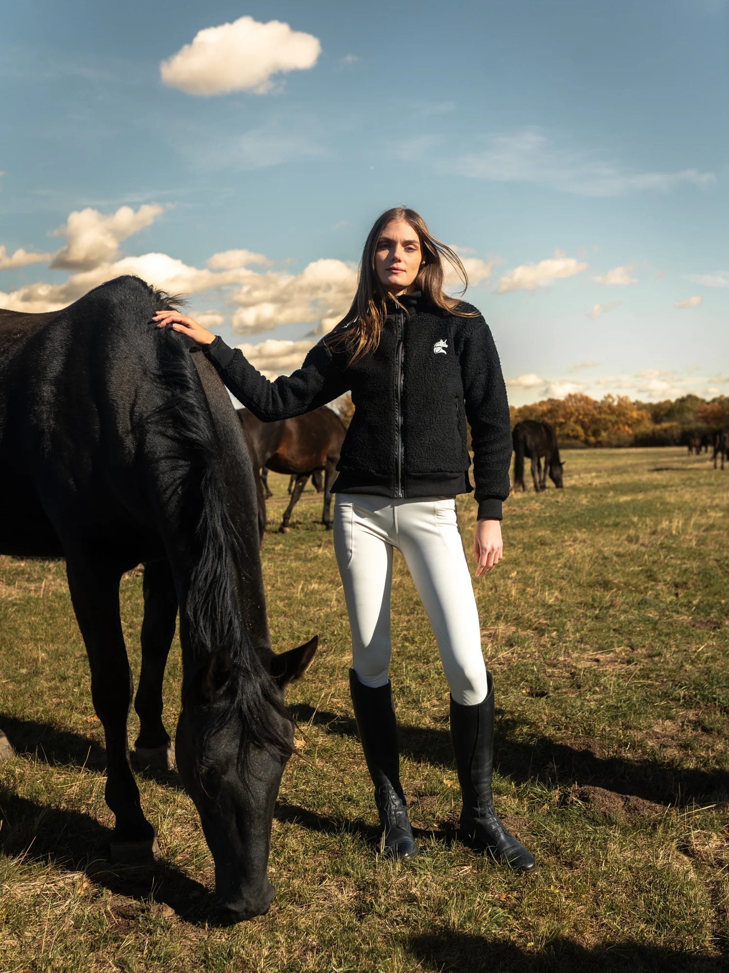 Sally Teliszilikonos Őszi/Téli Lovagló Leggings-Vanilla Ice