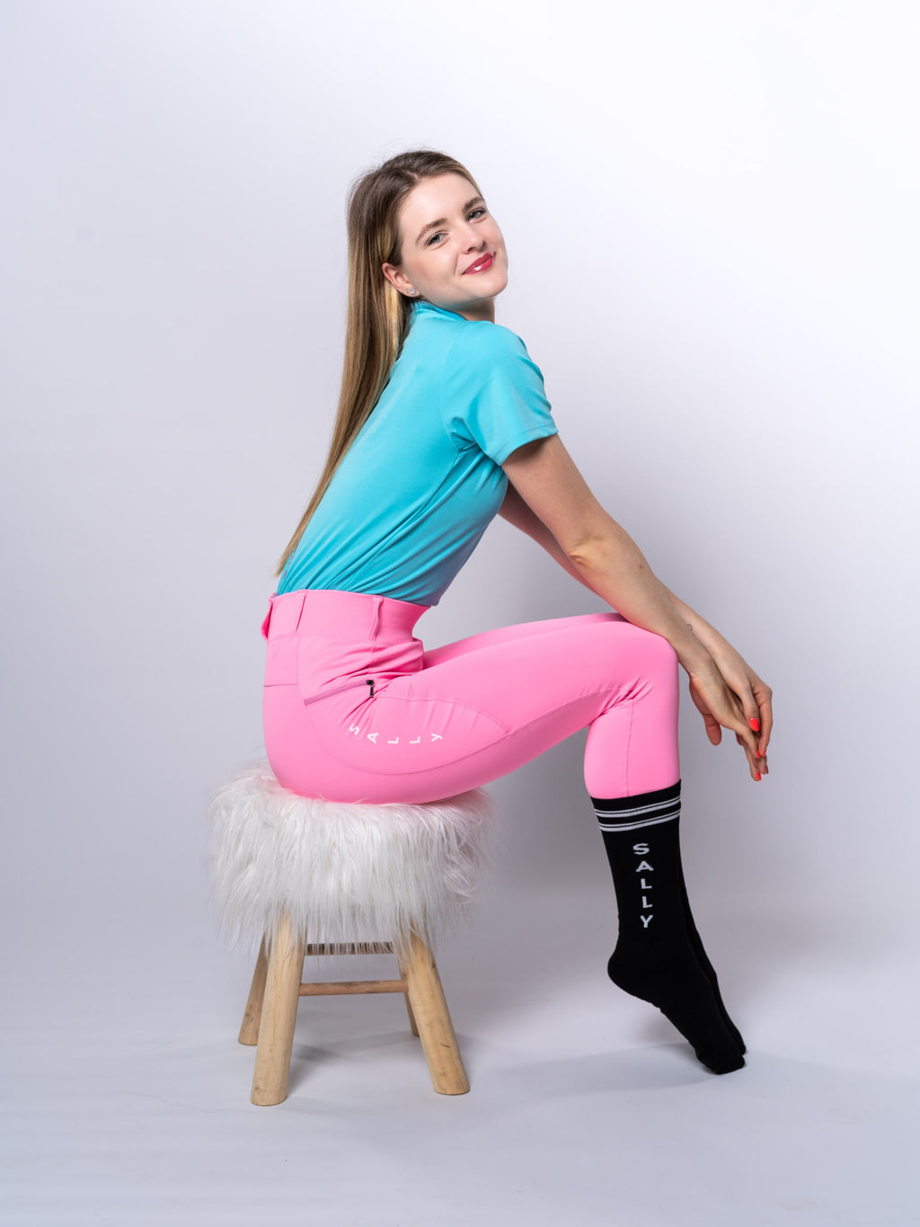 Sally Teliszilikonos Lovagló Leggings - Passion Pink