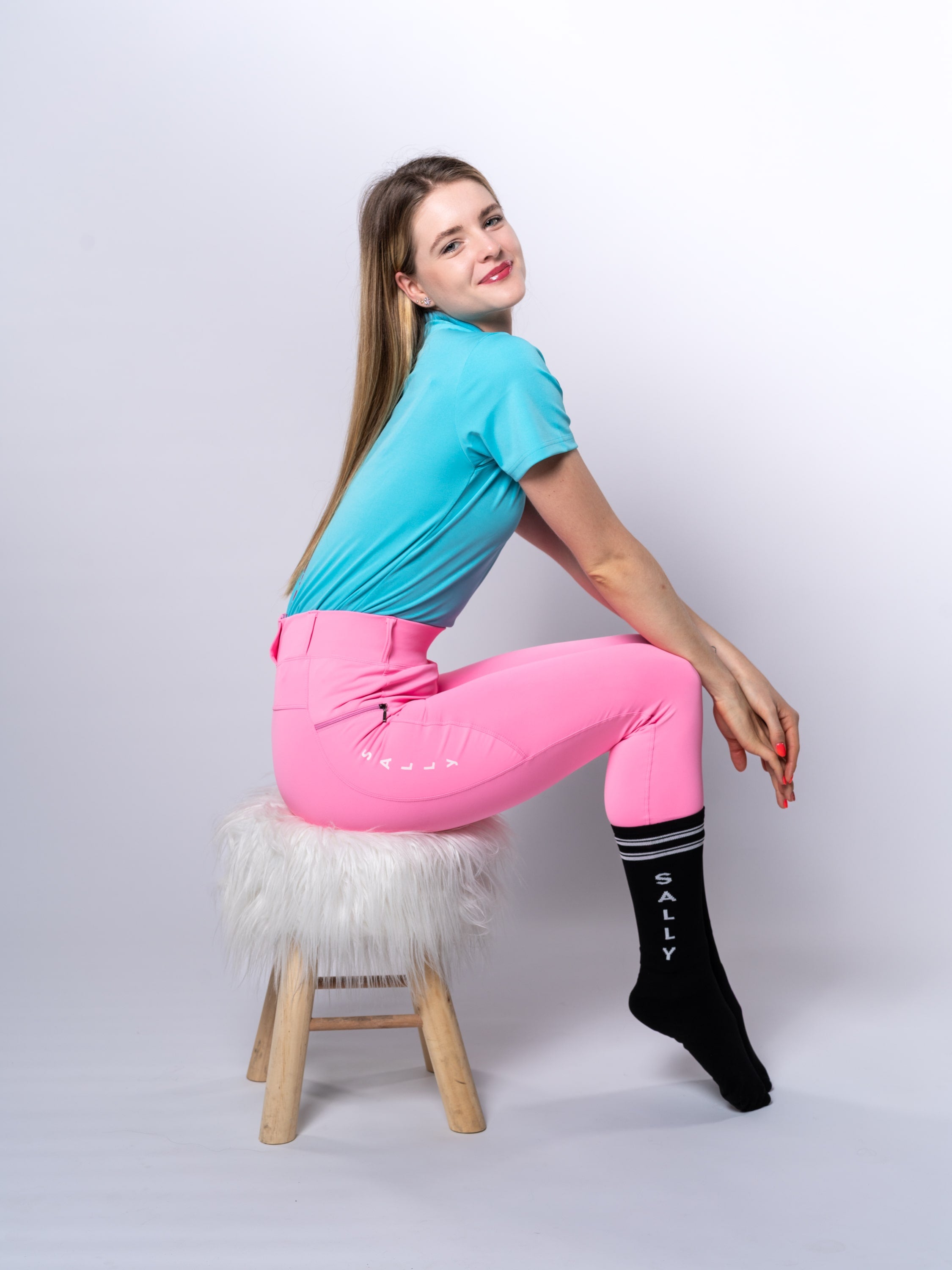 Sally Teliszilikonos Lovagló Leggings - Passion Pink