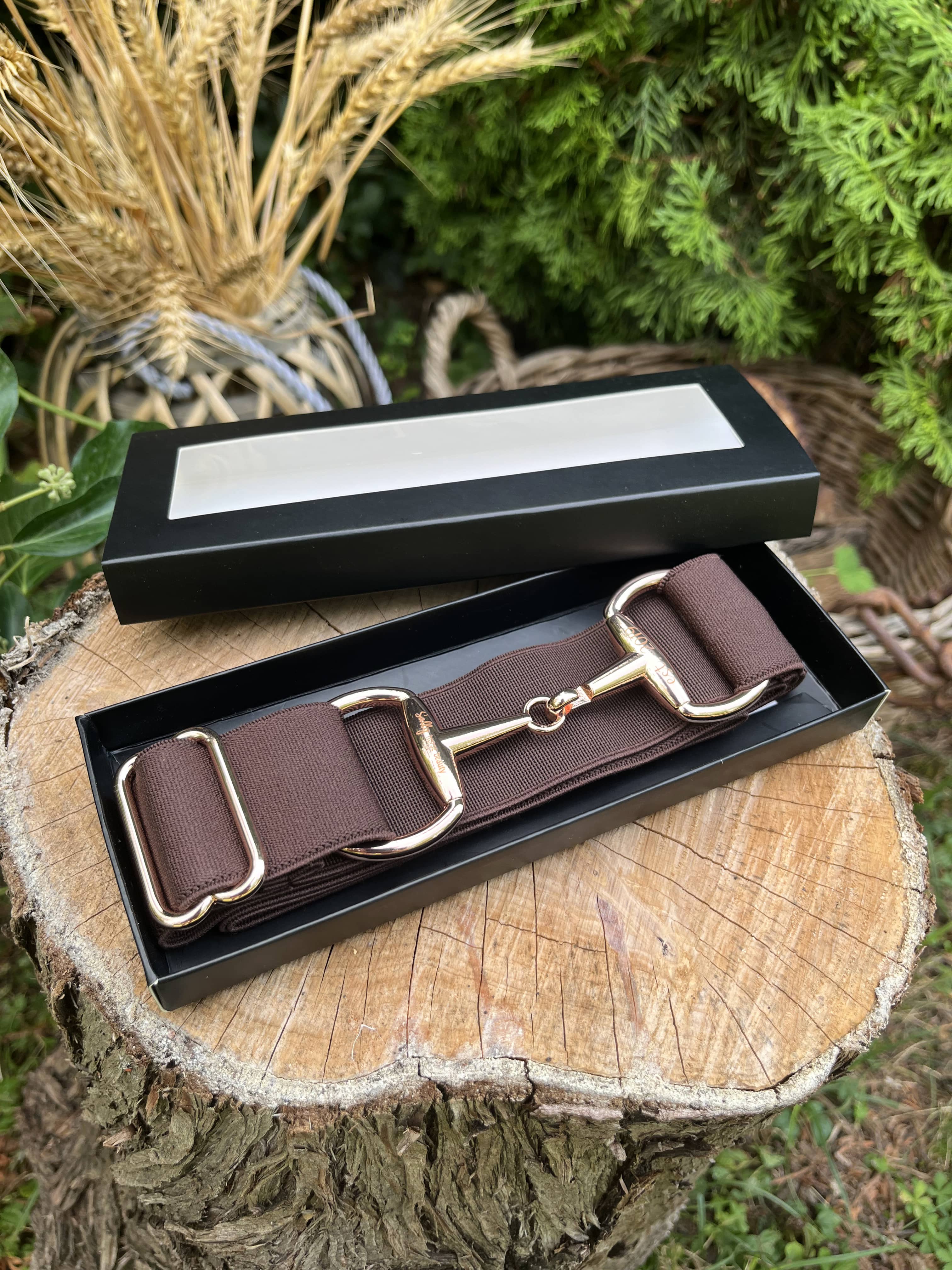 Barna - rozé arany zablás öv