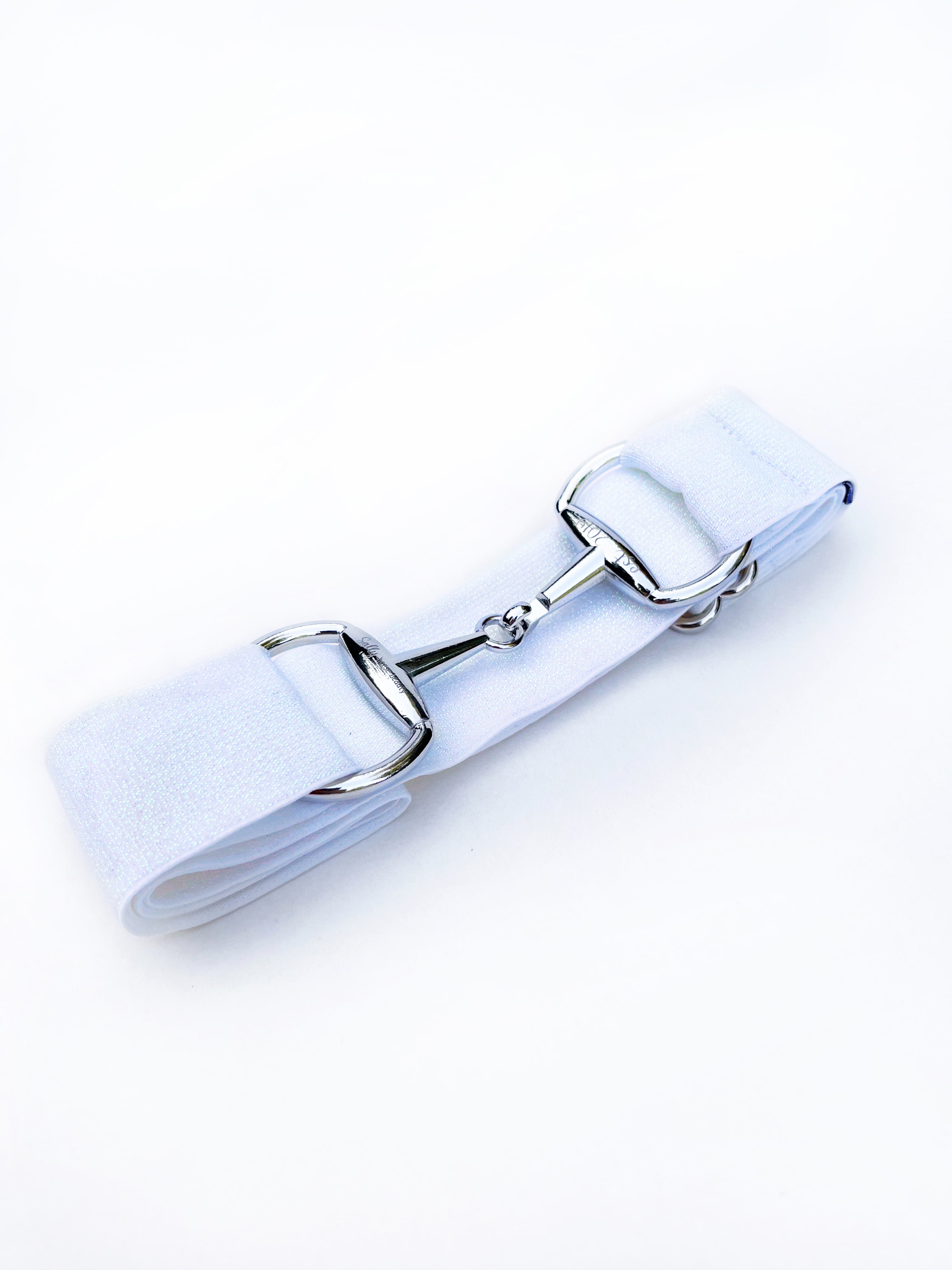 Fehér glitteres - elasztikus zablás öv