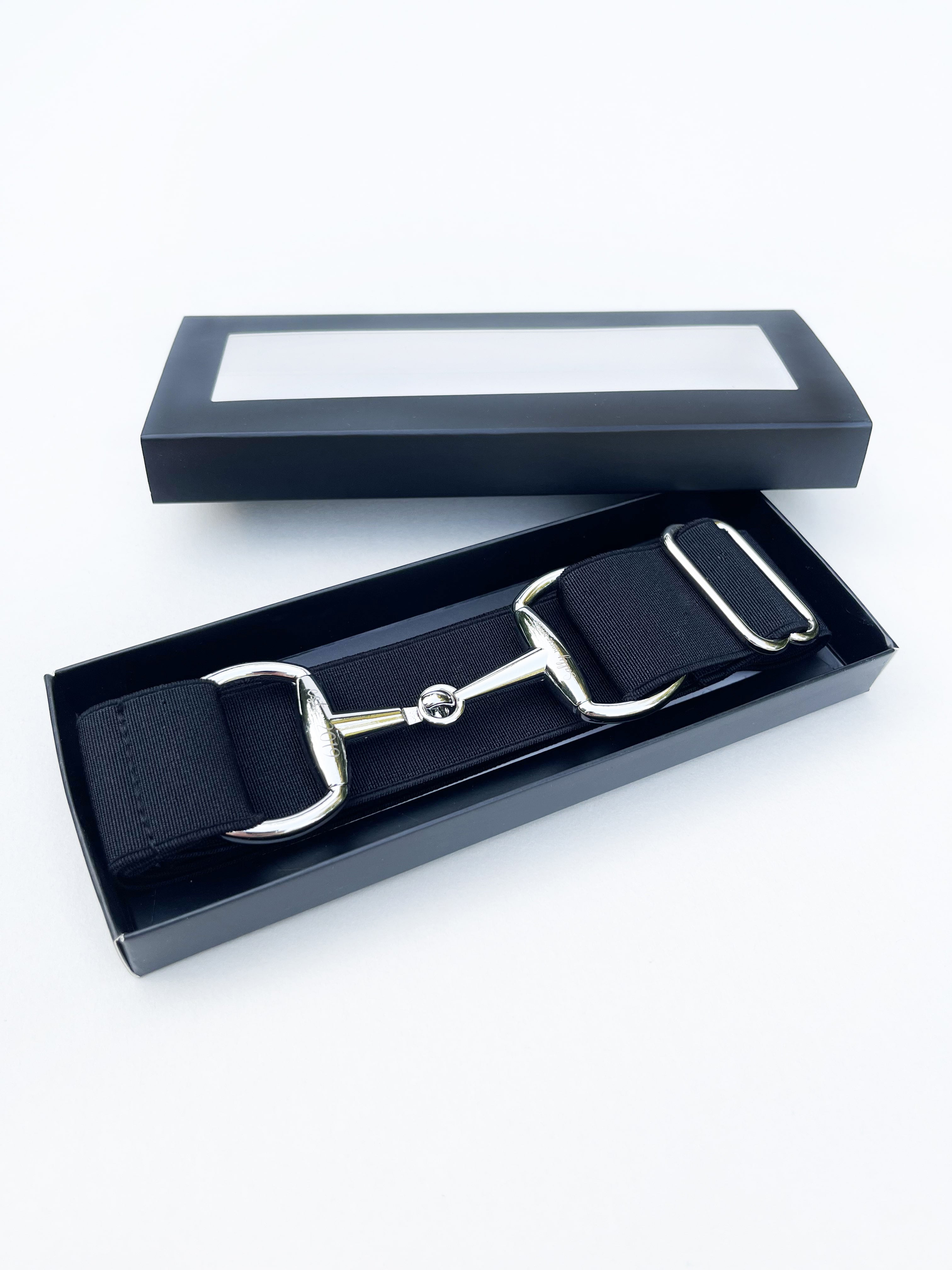 Fekete elasztikus zablás öv