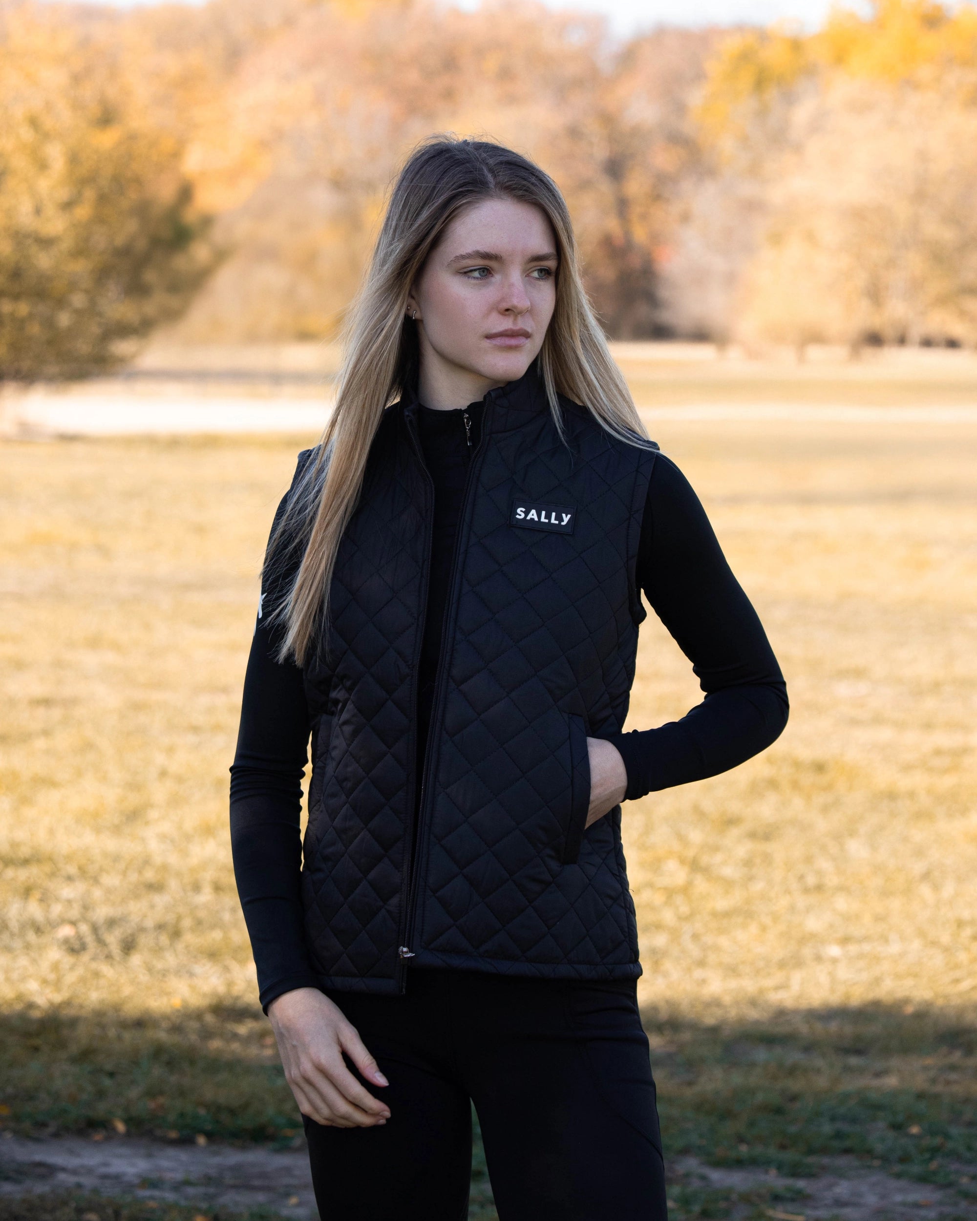 Sally steppelt mellény-Fekete